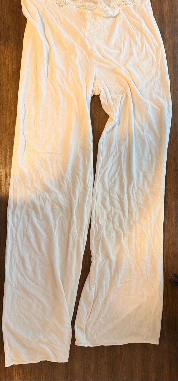 SKIMS Seamless Sculpt Lace High Waist Ankle Length Pants White Women Size 4X